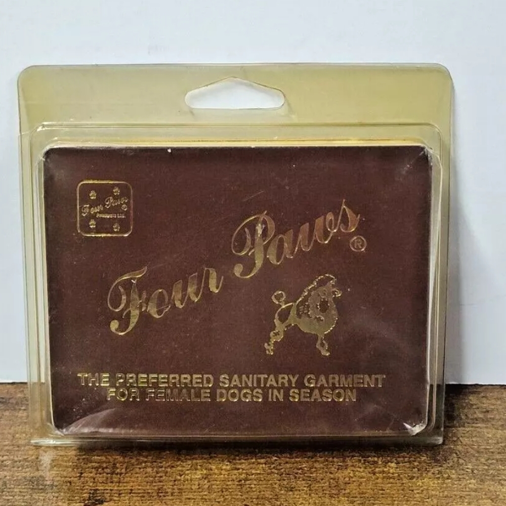 Four Paws Vintage Female Dog Sanitary Garment Black XS, (3-7 Lbs), NOS